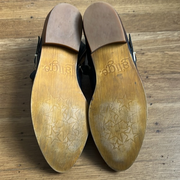 Anthropologie Latigo Ankle Boots Black Leather Brass Buckles 7 - Picture 7 of 8